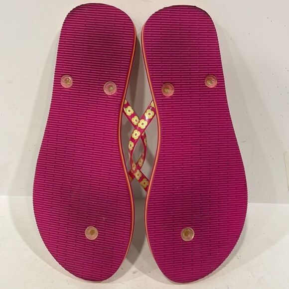 Vera Bradley Floral Flip Flop Slip On Sandals Womens Sz 9-10 colorful Hippy Chic - Picture 7 of 8